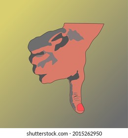 Simple vector illustration design thumbs up disapproval sign suitable for icons, mascots, stickers, brands and t-shirt screen printing