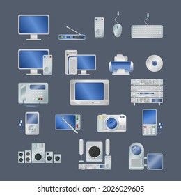 ilustración vectorial simple conjunto de iconos de producto digital