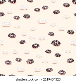simple vector illustration donuts pattern 