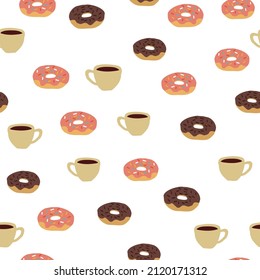 simple vector illustration donuts pattern 