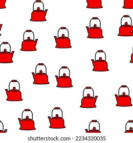 simple vector illustration donuts and teapot pattern 