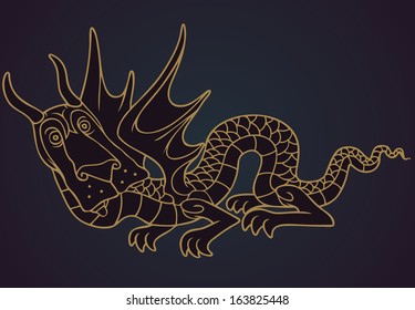Simple vector illustration of a dragon