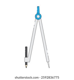 simple vector illustration of a drawing compass