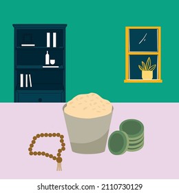 Simple Vector illustration drawing of Conceptual image for zakat or islamic economy. islamic finance. Modern design vector illustration