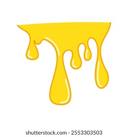 Simple vector illustration of a dripping liquid, dripping liquid, syrup drip vector illustration in hand drawn style isolated on a white background