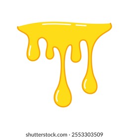 Simple vector illustration of a dripping liquid, dripping liquid, syrup drip vector illustration in hand drawn style isolated on a white background