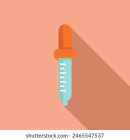 Simple vector illustration of a dropper with medicine on a pastel background
