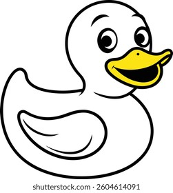 Simple vector illustration of Duck hand drawn for toddlers
