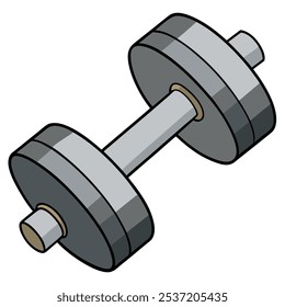 A simple vector illustration of a dumbbell, perfect for fitness-related projects, gym designs, or any design that needs a touch of sporty strength.