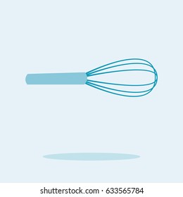 simple vector illustration of an egg whisk; colors: blue