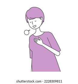 Simple vector illustration of an elderly woman