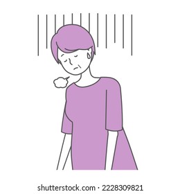 Ilustración vectorial simple de una anciana