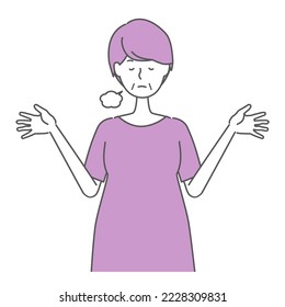 Simple vector illustration of an elderly woman