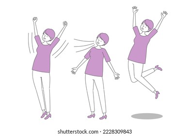 Simple vector illustration of an elderly woman