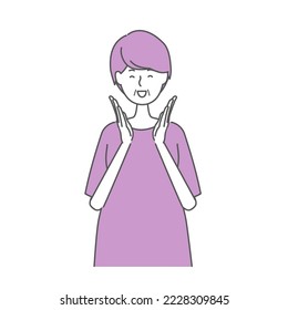 Simple vector illustration of an elderly woman