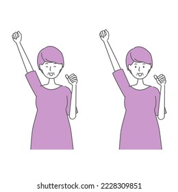 Simple vector illustration of an elderly woman