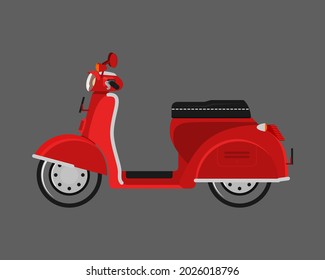 simple vector illustration electric motorcycle with classical model