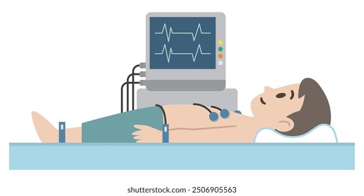 Simple vector illustration of an electrocardiogram