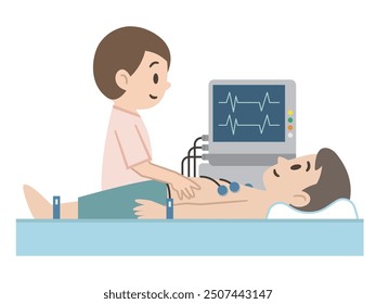 Simple vector illustration of an electrocardiogram