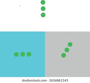 Ilustração vetorial simples de um símbolo de reticências (três pontos). Comumente usado em escrita, gramática e interfaces de usuário para indicar uma pausa, continuação ou omissão. Isolado sobre fundo branco