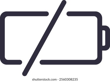 Simple vector illustration featuring an empty battery icon, symbolizing a critical power level and highlighting the urgent need for immediate charging to restore energy