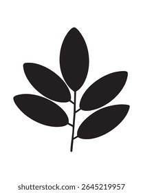 A simple vector illustration featuring a silhouette of a leafy branch. Perfect for adding a natural touch to your design projects. Scalable vector.