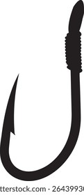 Simple vector illustration of a fishing hook, perfect for fishing, outdoor adventure, and angling-themed designs.
