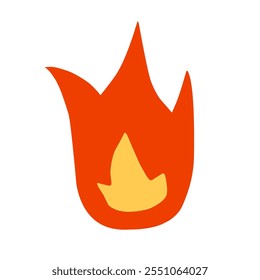 simple vector illustration of a flame with clean lines and a modern style