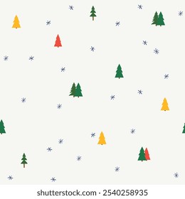 Simples ilustração vetorial de árvores de Natal planas sobre um fundo sólido branco. Este design minimalista é perfeito para decoração festiva, cartões de férias e projetos digitais sazonais.