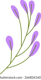 Ilustración vectorial simple de la rama floral