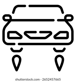 Simples ilustração vetorial de um carro voador em estilo futurista retro.