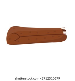 Simples ilustração vetorial de um cobertor marrom dobrado, ideal para decoração de casa