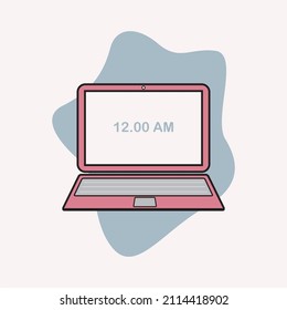 simple vector illustration in the form of a laptop with a flat design concept. suitable as a symbol, social media content needs, etc