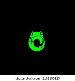 simple vector illustration forming a green frog
