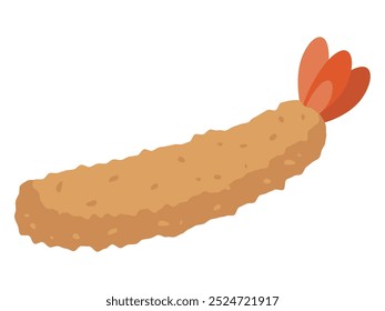Simple vector illustration of fried shrimp