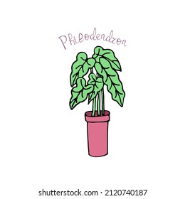 Simple vector illustration. Funny plant. Background image for banner, greeting card, invitation, decoration.