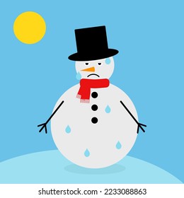 einfacher Vektorgrafik-lustiger Schneemann 