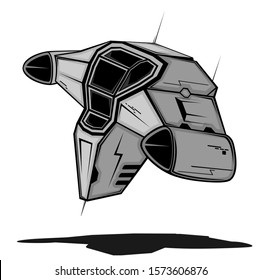 simple vector illustration of futuristic combat interceptor in action