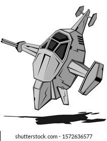 simple vector illustration of futuristic spaceship