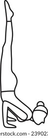 Simple vector illustration of Ganda Bherudasana, healthy lifestyle, yoga asana, sports, doodle and sketch