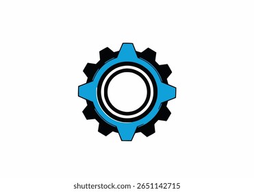 A simple vector illustration of a gear or cogwheel, typically representing settings, configurations, mechanics, or engineering.