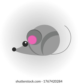 simple vector illustration with geometric mouse
