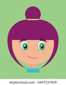 Simple Ilustración vectorial de una chica