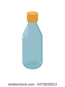 Simple Vector Illustration of a Glass Bottle with a Cap