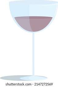 Simple vector illustration of a glass of wine with shadows and highlights.