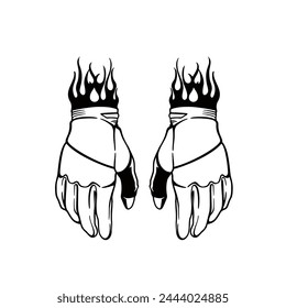 simple vector illustration of gloves for racing safety purposes
