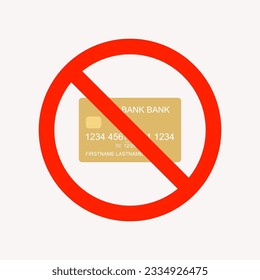 simple vector illustration golden  card forbidden