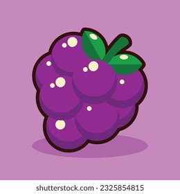 Simple Vector Illustration of a Grape. Good for asset design or printed