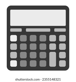simple vector illustration gray small calculator 