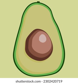 simple vector illustration green avocado